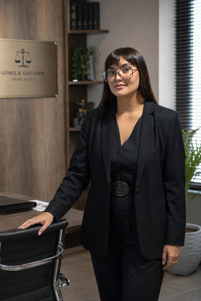 Dra. Carolina Elizabeth Gómez, abogada del Estudio Jurídico Gómez & Asociados, en el estudio de Moreno.